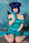 aizawa_mint blue_hair boots collar cosplay dress gloves mizushiro_kota tokyo_mew_mew wings rating:Safe score:0 user:lolzin