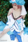 arai_yomi bra cleavage cosplay dress hat hot_tub open_clothes pink_hair saigyouji_yuyuko touhou touhou_otome_rambu_vol._6 rating:Safe score:0 user:nil!