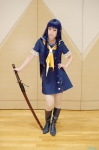 blue_hair boots cosplay hagihara_shiogi katana miniskirt momose_riyu pantyhose sailor_uniform school_uniform skirt sword zaregoto_series rating:Safe score:0 user:nil!