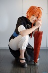 braid cosplay crossplay gintama hibiki_touya kamui mandarin_suit orange_hair umbrella rating:Safe score:0 user:nil!