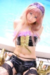 boots bustier cosplay fishnet_stockings garter_belt hairband lingerie macross macross_frontier multi-colored_hair pool sachi_budou sheryl_nome shorts thigh_boots thighhighs rating:Safe score:0 user:nil!