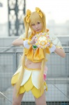 blonde_hair cosplay croptop cure_sunshine hairbows heartcatch_precure! miniskirt myoudouin_itsuki pantyhose pretty_cure shima skirt twintails wand rating:Safe score:0 user:nil!
