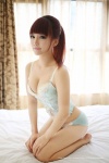bed camisole cleavage nier_(mod) panties ponytail xiuren_009 rating:Safe score:0 user:nil!