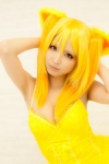 animal_ears blonde_hair cleavage cosplay dress fox_ears na-san na's_tail original rating:Safe score:5 user:nil!
