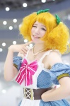 aikatsu! apron blonde_hair cosplay dress hairbows nariko saegusa_kii twintails rating:Safe score:0 user:nil!
