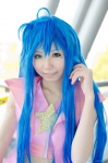 ahoge blue_hair cosplay croptop himemiya_mahore izumi_konata jacket lucky_star rating:Safe score:0 user:nil!