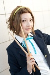 blazer blonde_hair blouse cosplay drumsticks hairband k-on! ribbon_tie school_uniform shiba_neko tainaka_ritsu rating:Safe score:1 user:pixymisa