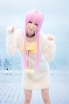 bow choker cosplay heterochromia ishiori_arie k neko_(k) pink_hair sweater rating:Safe score:2 user:pixymisa