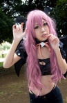 choker cleavage cosplay croptop keyhole megurine_luka pink_hair shorts vocaloid wacha wings rating:Safe score:0 user:pixymisa