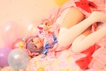 amatsuka_miyu bed cosplay dress hat patchouli_knowledge purple_hair robe stuffed_animal thighhighs touhou zettai_ryouiki rating:Safe score:1 user:nil!