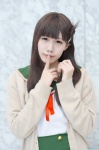 cardigan cosplay fuuko gakkou_gurashi! hairclip pleated_skirt sailor_uniform school_uniform skirt wakasa_yuuri rating:Safe score:0 user:nil!