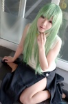 cosplay green_hair higurashi_no_naku_koro_ni kidsuki_runa pantyhose skirt sonozaki_shion sweater_vest rating:Safe score:1 user:nil!