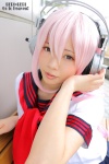 cosplay headphones natsumi_(ii) nitro_super_sonic pink_hair pleated_skirt sailor_uniform school_uniform skirt super_soniko rating:Safe score:1 user:nil!