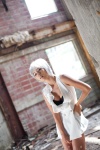 cleavage dress park_si_hyun silver_hair rating:Safe score:0 user:mock