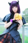 cosplay dress garters horns original purple_hair rinami rating:Safe score:1 user:nil!