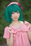 bow cosplay dress green_hair hat karin_(iv) macross macross_frontier pink_eyes ranka_lee rating:Safe score:1 user:pixymisa