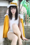 bakemonogatari cosplay hat jacket mashiro_ayaki pantyhose school_swimsuit sengoku_nadeko sheer_legwear swimsuit rating:Safe score:1 user:nil!