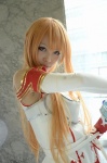 asuna_(sao) blonde_hair cosplay detached_sleeves military_uniform nakko sword sword_art_online rating:Safe score:0 user:pixymisa