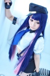 blue_eyes cosplay croptop dai fingerless_gloves gloves multi-colored_hair panty_&_stocking_with_garterbelt police_hat police_uniform policewoman shorts stocking_(psg) striped suspenders thighhighs tie rating:Safe score:0 user:pixymisa