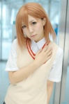 blouse cosplay misaka_mikoto orange_hair pleated_skirt sakuragi_mui school_uniform skirt sweater_vest to_aru_majutsu_no_index rating:Safe score:0 user:nil!