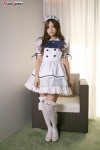 :3 apron dress hairband maid maid_uniform momohara_mina thighhighs zettai_ryouiki rating:Safe score:1 user:nil!