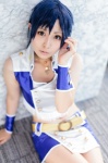 blue_hair cosplay croptop hozu_kirin idolmaster kisaragi_chihaya miniskirt necklace skirt wristband rating:Safe score:0 user:pixymisa