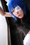 apron blue_hair cosplay dress eyepatch hairband ikkitousen kibashi maid maid_uniform ryomou_shimei thighhighs torn_clothes rating:Safe score:0 user:nil!