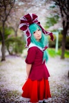 aqua_hair blouse cosplay hair_ribbons kagiyama_hina rumita skirt thighhighs touhou rating:Safe score:0 user:nil!