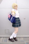 blonde_hair blouse bookbag cosplay loose_socks pleated_skirt razu school_uniform skirt socks tagme_character tagme_series rating:Safe score:1 user:nil!