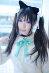 ame animal_ears cat_ears collar cosplay francesca_lucchini hair_ribbons overcoat strike_witches twintails rating:Safe score:1 user:pixymisa