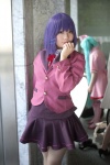 blazer blouse cosplay machako mm! pleated_skirt purple_hair ribbon_tie school_uniform skirt yuuno_arashiko rating:Safe score:1 user:pixymisa