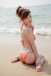 ass barefoot beach bikini dgc_0954 hairbun kasumi_kaho ocean side-tie_bikini swimsuit rating:Safe score:3 user:nil!