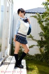 blouse bookbag kneesocks kuramochi_yuka pleated_skirt school_uniform skirt sweater_vest rating:Safe score:0 user:nil!