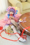 amatsuka_miyu cosplay dress garter_belt hat patchouli_knowledge purple_hair robe stuffed_animal teddy_bear thighhighs touhou zettai_ryouiki rating:Safe score:1 user:nil!