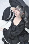 cosplay dress drill_hair idolmaster kanzaki_ranko saki_(ii) silver_hair twin_drills umbrella rating:Safe score:0 user:nil!