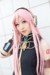 armband cosplay detached_sleeves headset kanzaki_manami kunoichi megurine_luka pink_hair vocaloid rating:Safe score:0 user:pixymisa