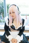 apron cosplay hairband ichiru maid maid_uniform nitro_super_sonic pink_eyes pink_hair super_soniko thighhighs rating:Safe score:0 user:pixymisa