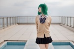 blouse bowtie cardigan cosplay green_hair macross macross_frontier mai pleated_skirt ranka_lee skirt rating:Safe score:1 user:pixymisa