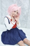 bishoujo_senshi_sailor_moon chibiusa cosplay horns pantyhose pink_hair pleated_skirt sailor_uniform school_uniform sheer_legwear skirt suspenders yuki_(ii) rating:Safe score:0 user:nil!