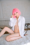 cleavage cosplay dress_shirt mike momo_velia_deviluke open_clothes panties pink_hair shinkon_keikaku tail to_love-ru rating:Safe score:1 user:nil!