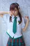 blouse cosplay glasses hairband maitako makinami_mari_illustrious neon_genesis_evangelion pleated_skirt rebuild_of_evangelion school_uniform skirt tie twintails rating:Safe score:0 user:pixymisa