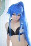 bikini blue_hair cosplay halter_top himemiya_mahore izumi_konata lucky_star open_clothes ponytail swimsuit rating:Safe score:0 user:nil!
