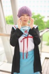 cardigan cosplay glasses nagato_yuki pleated_skirt purple_hair sailor_uniform school_uniform shiki skirt suzumiya_haruhi_no_yuuutsu rating:Safe score:0 user:nil!