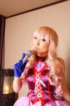 blonde_hair cosplay dress gloves hanamura_misaki macross macross_frontier microphone sheryl_nome rating:Safe score:0 user:nil!