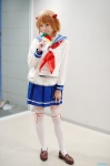 blonde_hair cosplay hayase_ami kataoka_yuuki pleated_skirt sailor_uniform saki_(manga) school_uniform skirt thighhighs twintails zettai_ryouiki rating:Safe score:1 user:nil!