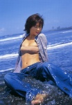 aroma bandeau flannel_shirt jeans ocean open_clothes wet yasuda_misako rating:Safe score:0 user:nil!