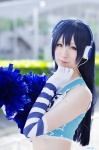 blue_hair cheerleader_uniform cosplay croptop elbow_gloves gloves headphones iroha_aki love_live!_school_idol_project pom_poms sonoda_umi tank_top rating:Safe score:0 user:nil!