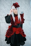 bow bowtie cosplay dress hat k kushina_anna marble pink_eyes sasa white_hair rating:Safe score:1 user:pixymisa