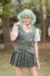 blouse cosplay glasses green_hair gumi kairi_(ii) pleated_skirt school_uniform skirt vest vocaloid rating:Safe score:1 user:nil!