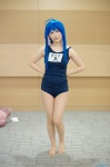 ahoge blue_hair braid cosplay izumi_konata kinuka lucky_star pantyhose school_swimsuit swimsuit rating:Safe score:3 user:nil!